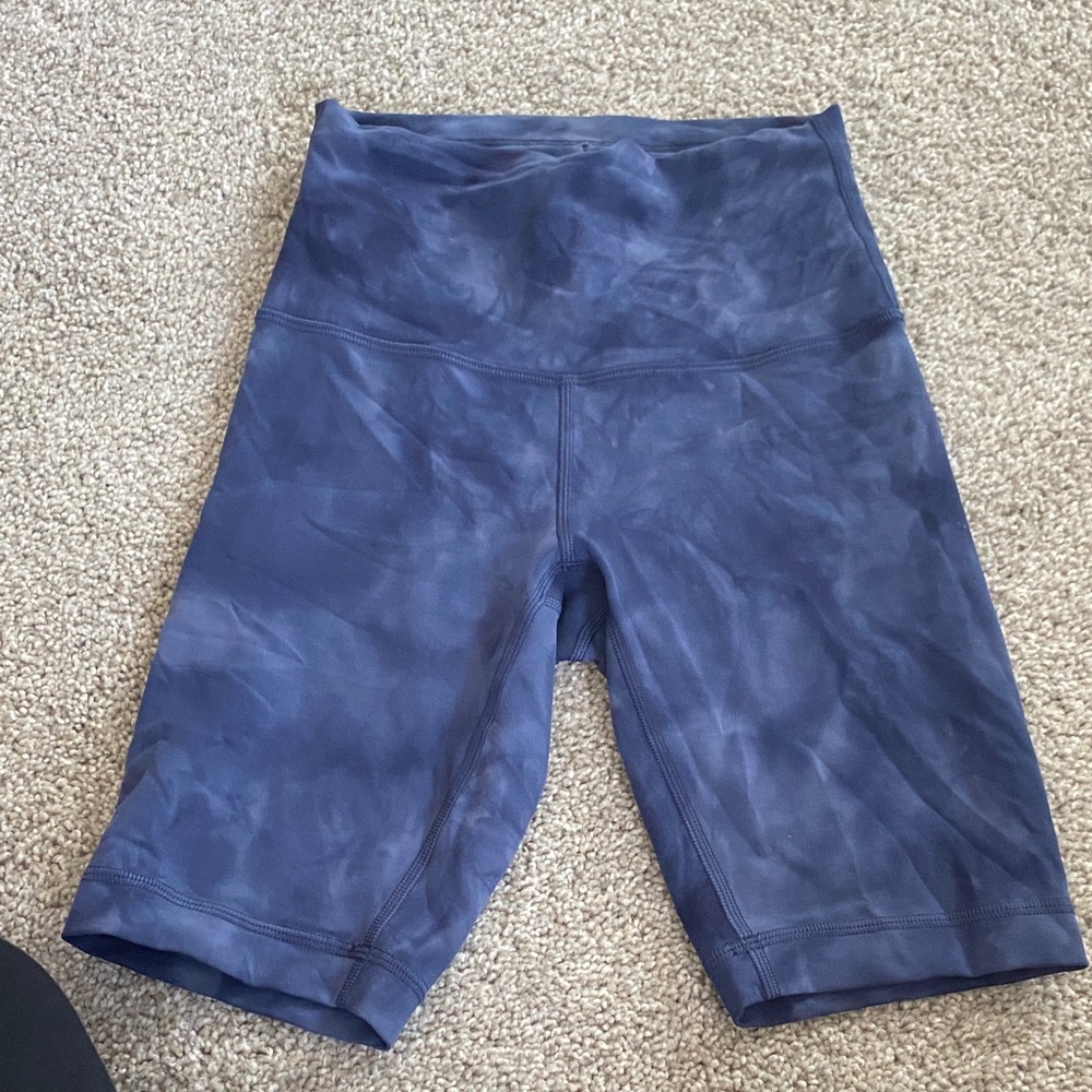 lululemon athletica Navy Tie-Dye High-Rise Bike Shorts